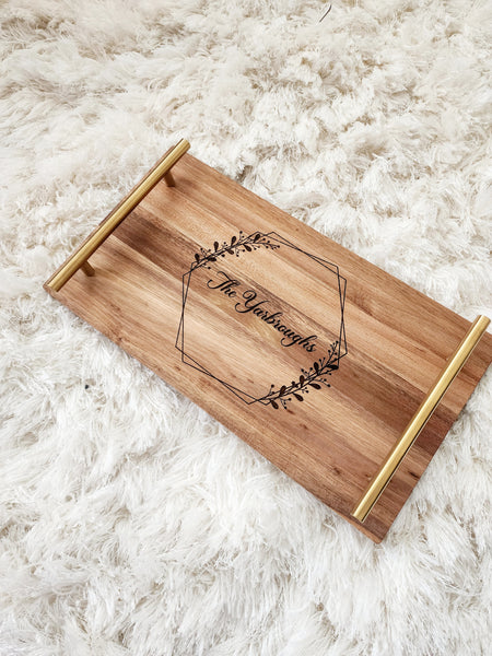 Wooden Tray with handles