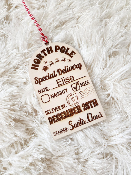 North Pole Special Delivery Gift Tag