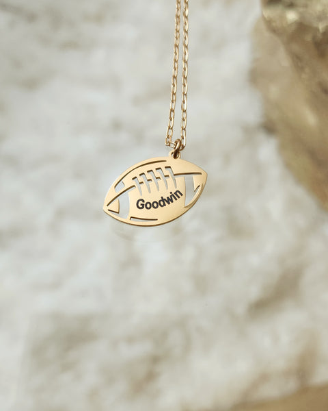 Personalized Football Pendant Necklace