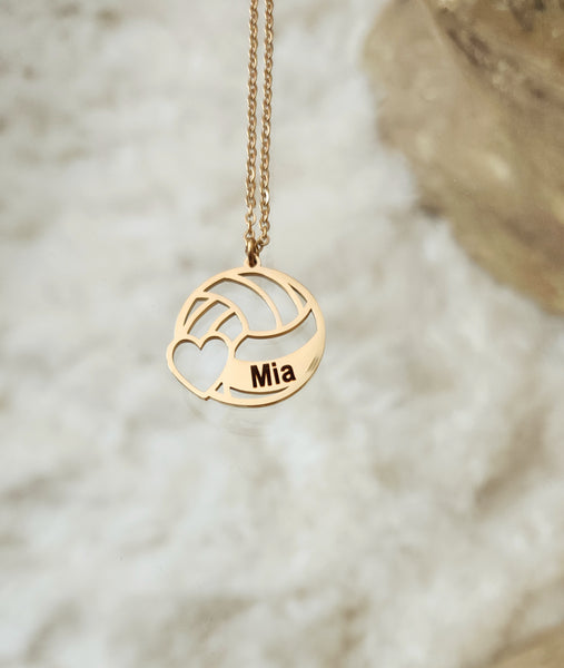 Personalized Volleyball Pendant Necklace