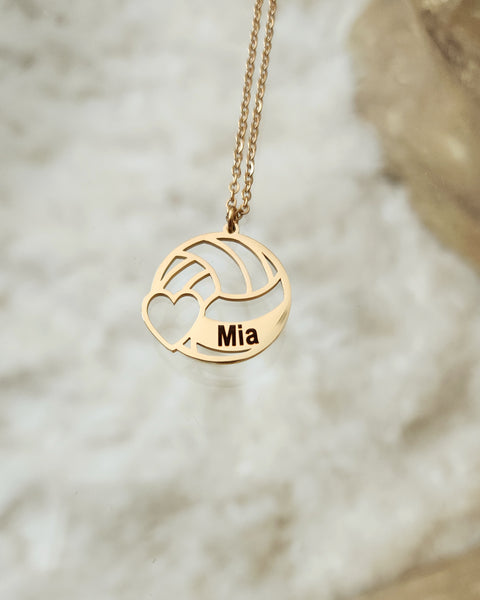 Personalized Volleyball Pendant Necklace