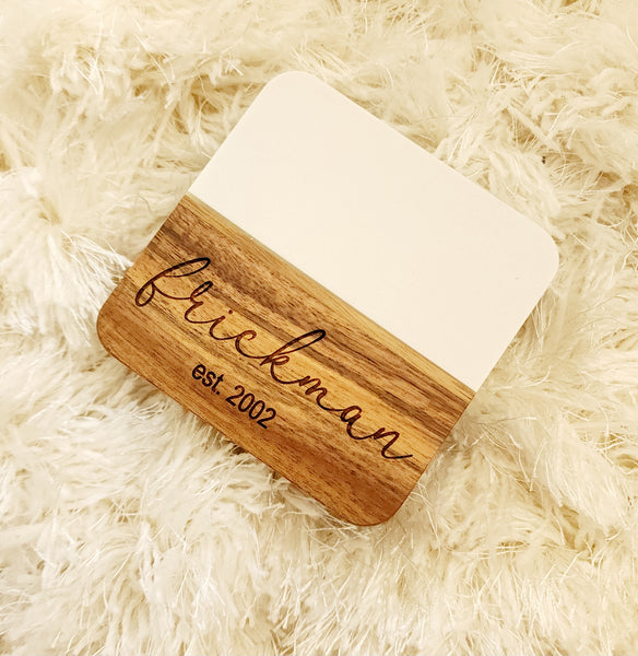 Marble and Wood Coasters