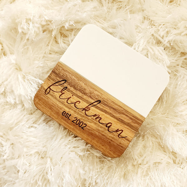 Marble and Wood Coasters