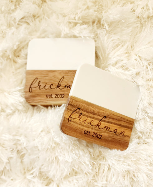 Marble and Wood Coasters
