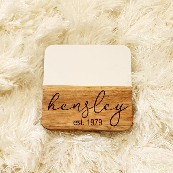 Marble and Wood Coasters