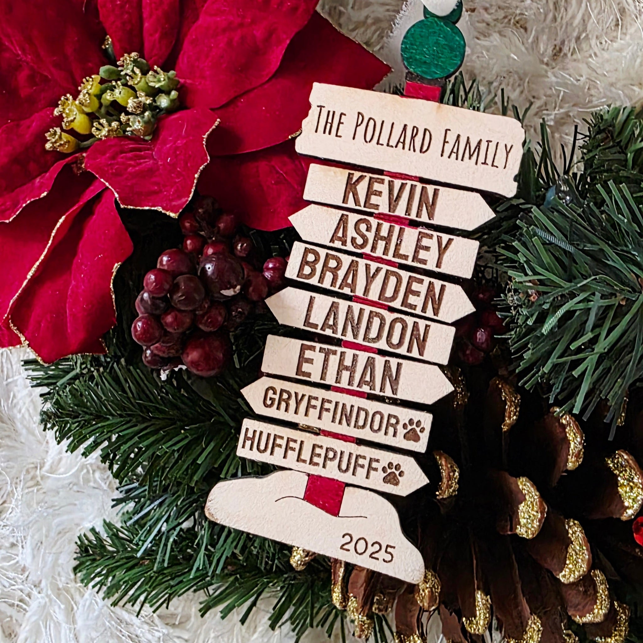 North Pole Sign Family Ornament