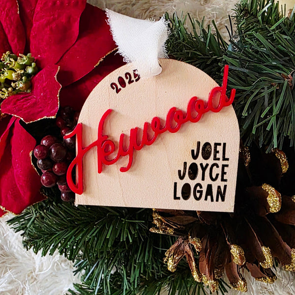 Arch Family Name Ornament