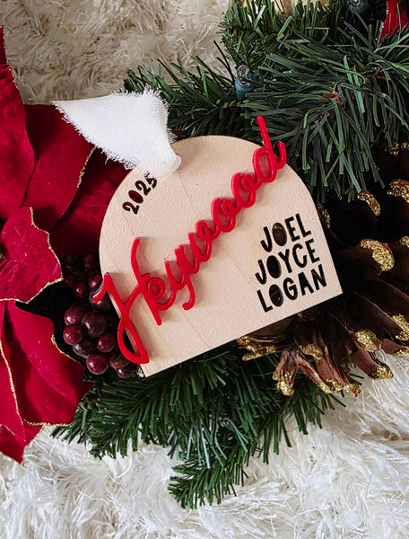 Arch Family Name Ornament