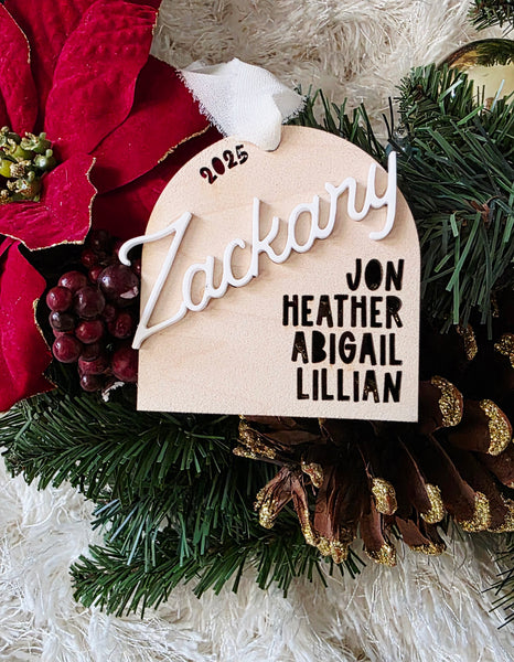 Arch Family Name Ornament