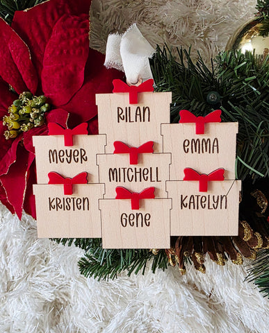 Family Name Present Ornament