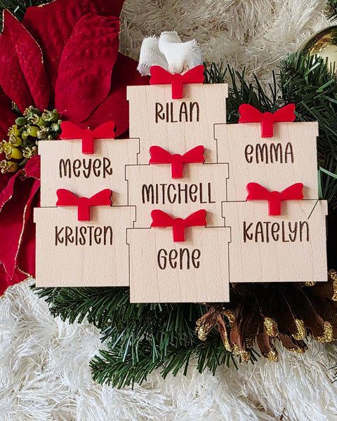 Family Name Present Ornament