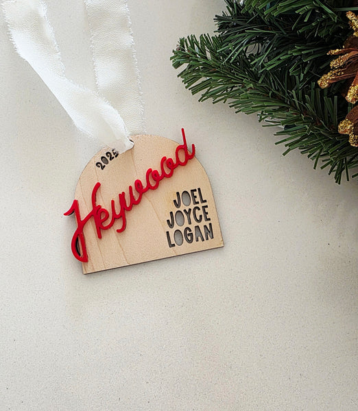 Arch Family Name Ornament