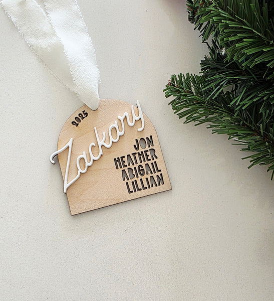Arch Family Name Ornament