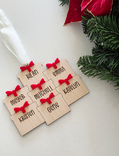 Family Name Present Ornament