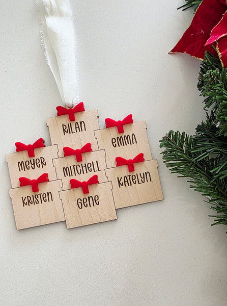 Family Name Present Ornament