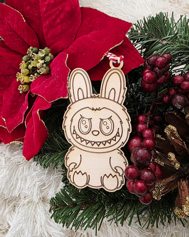 Labubu inspired bag tag , key chain or ornament 