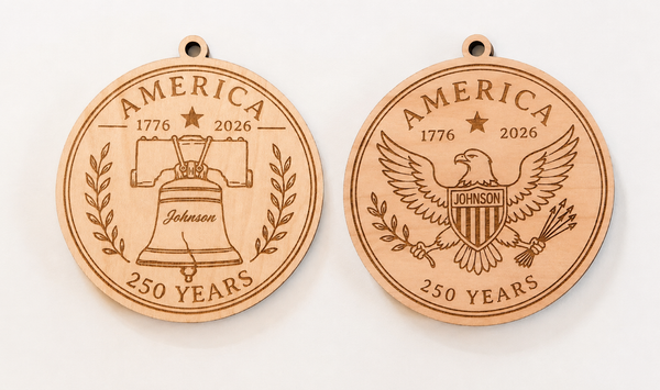 America Turns 250 Personalized Wooden Ornament (1776–2026)