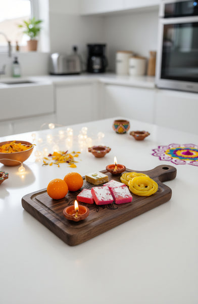 Floral Motif Cheese Board Set