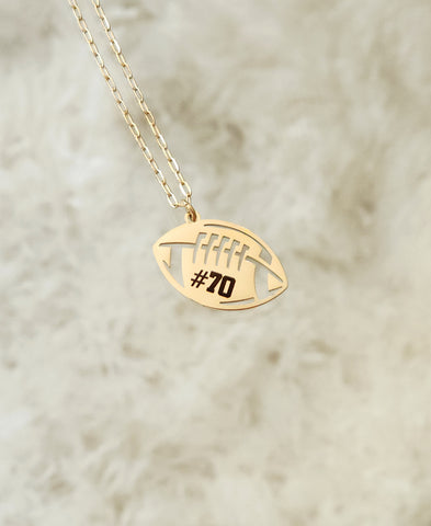 Personalized Football Pendant Necklace