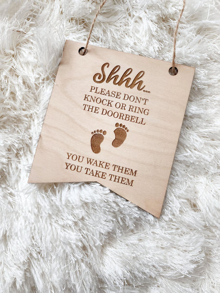 Don't Ring the Doorbell Sign