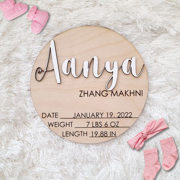 Baby Name Announcement Sign